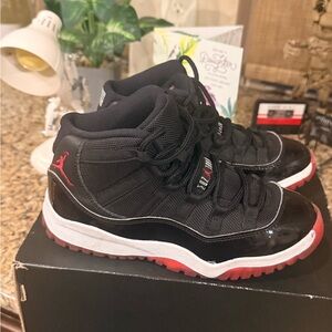 Jordan Kids Black and Red High-Top Sneakers